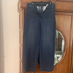Banana Republic Dark Blue Wide-Leg Jeans size 14